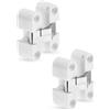 Gedotec Cerniera da Armadio a Incasso in Ottone Opaco Bianco Moderno - 11 x 33 mm, 2 Pezzi
