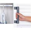 WANLIAN-Maniglia per Porta Scorrevole in Lega di Alluminio - per Vetro, Balcone, Bagno, Armadio - Metallo (Grigio)