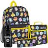 Pokémon Zainetto Bambino Set 4 Pz Zaino Borraccia Astuccio Borsa Porta Pranzo o Portafoglio Anime Accessori Scuola Regalo Bambini (Nero/Multi 4 Pz Set)