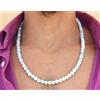 Bundela Gems Collane da uomo e donna 18"" in vera amazzonite blu liscia con perline