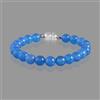Bundela Bellissimi braccialetti di perline rotondi lisci in onice blu poteri curativi...