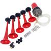 YIYIDA Clacson per auto Corno musicale 12V Clacson ad aria tromba Camion Music 165db rosso dell'automobile di cinque tubi Dixie con l'altoparlante della pompa dell'aria Car Horn per 12V camion ecc