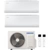 Samsung Climatizzatore Condizionatore SAMSUNG Dual split inverter serie CEBU S2 Da 9000+18000 Btu Con AJ050TXJ R-32 WI-FI INTEGRATO 9+18 A+++/A++