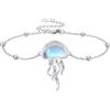 URONE Bracciale da medusa in argento sterling 925, con pietra di luna, per donne, spiaggia, oceano, idea regalo per ragazze