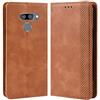 HualuBro Cover per LG Q60 / LG K50,Flip Cover a Libro in Retro PU Pelle Magnetica Antiurto Case Portafoglio Custodia per LG Q60 / LG K50 Cover (Marrone)