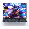 Zonatrix PC Portatile 16 Pollici, Notebook Celeron N100 CPU, Notebook 16GB RAM 512GB SSD, Laptop Sblocco 1920 * 1080 IPS Full HD Schermo, Tastiera Retroilluminata, 6000mAh Battery, BT5.0+Mini HDMI