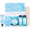 SPA LUXETIQUE-Set da Bagno per Donne, Profumo Oceano, 6 pezzi Set da Viaggio Regalo di, Gel Doccia, Lozione per il Corpo, Bagnoschiuma, Crema per le Mani, Regalo Festa della Mamma