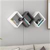 Hanah Home Stylish Wall Shelf, 102 cm x 42 cm x 20 cm | 100% melamina rivestito in melamina, spessore 18 mm | bianco e antracite | perfetto per la decorazione moderna della casa