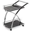VERSA Driana Carrello da Cucina Salvaspazio, in Stile Glam per Soggiorno o Sala da Pranzo, Scaffale Portaoggetti e Portabottiglie, Misure (A x L x l) 73 x 46 x 66 cm, Vetro e Metallo, Colore Nero