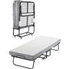 VEVOR, 810 x 1900 mm con Materasso 125 mm, Singolo con Robusta Struttura in Metallo e Materasso in Memory Foam, Singolo Portatile per Adulti, Ospite