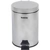 Beldray LA038098SS Pattumiera Rotonda con Coperchio a Chiusura Ammortizzata, capacità 3L, con Pedale Intelligente, smaltimento rifiuti, Contenitore rifiuti, in Acciaio Inossidabile