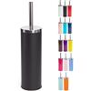 MSV - Scopino per WC con Supporto - Acciaio Inossidabile e Acciaio - per riporre Accessori per Doccia e Vasca - Ø 11,5 x 40 cm - Nero - Ideale per Prodotti per la Cura Personale