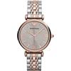 Emporio Armani Orologio Donna, movimento a due lancette, cassa in acciaio inossidabile oro rosa 31 mm con bracciale in acciaio inossidabile, AR1840, Set Grigio e Oro Rosa, 31 mm