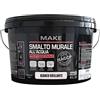MAKE DESIGN FOR YOU | Smalto Murale Super Resistente, 4 litri, Bianco Lucido, Base Acqua. Crea una Superficie Compatta, Priva di Porosità e Anti-Polvere. Prodotto Certificato HACCP, Made in Italy.