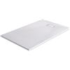 EMKE Piatto doccia 140 x 90 cm, superficie antiscivolo, piatto doccia SMC, effetto pietra, 90 mm, piatto doccia angolare, bianco