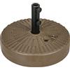 Outsunny Base per Ombrellone con 2 Manopole Incorporate, in HDPE e Acciaio, Ø51x36 cm, Marrone e Nero