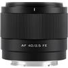 Viltrox AF 40mm F2.5 FE Autofocus Obiettivo, Compatibile con Sony E-mount Full Frame Obiettivi