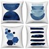 Hnmdmyi Copricuscino blu 40x40 Set di 4, Boho Astratto Blu Navy Geometrico Decorativo Copricuscini Minimalista Arte Moderna Estetica Lino Copricuscino per Divano Letto Esterno Home Decor