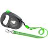 Ferplast Flippy One Reflex Guinzaglio per Cani Allungabile Riflettente - Passeggiate Serali - Porta Sacchetti - Pulsante Blocco & Rilascio - Design Ergonomico - Nastro - Max 25 kg - 5m, Verde
