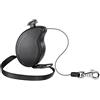 Ferplast Flippy One Guinzaglio per Cani Allungabile - Pratico Porta Sacchetti - Unico Pulsante Blocco & Rilascio - Design Italiano Ergonomico - Cordino - Max 8 kg - 3m, Nero