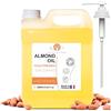 B.O.T cosmetic & wellness Olio di Mandorle Biologico, Estratto a Freddo, Puro, Struccante Naturale, Olio per Massaggi, Capelli e Ciglia, Idratante Corpo, Mani, Unghie, Smagliature Gravidanza 2000 ml