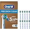 Oral-B Testine di Ricambio Pro Precision Clean, Bianche, 10 Ricambi | 10 Testine di Ricambio per Spazzolino Elettrico, Autentiche, Confezione Adatta alla Buca delle Lettere