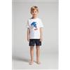 Intimissimi Pigiama Corto Bambino In Cotone Stampa Sonic Bianco