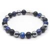Bundela Gems Bracciali di perline rotonde lisce originali in lapislazzuli e morbidite e os...