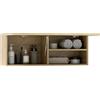 HOMCOM Mobiletto Pensile Bagno con Anta a Ribalta, Armadietto Bagno Sospeso con Ripiani in Legno, 80x25x30 cm, Legno Naturale