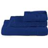 Passione per le tele Set Asciugamani in Spugna 3 pezzi Tris Bagno Viso 60x110 Ospite 40x60 Telo Doccia 100x150 in Cotone 100% Spugna 600 gr/mq (FASCIA blu navy)