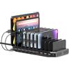 SUIDEK Stazione Di Ricarica Multipla A 10 Porte, Caricatore USB Da 60 W Per Più Dispositivi Con Divisori Regolabili, Compatibile Con Tablet, Smartphone