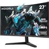KOORUI Monitor Gaming 27 Pollici, Curvo 1500R 2560X1440 (QHD), 180HZ 1ms Monitor, DCI-P3 90%, Pannello ultra Sottile, Inclinazione Regolabile, Supporta HDMI/DP