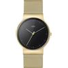 Braun Gents BN0211 Classic Slim Watch with Black Dial and Gold Mesh Bracelet
