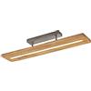 Trio Leuchten TRIO, Plafoniera, Brad incl. 1 x LED,SMD,27,0 Watt,3000K,3400 Lm. Finitura: Legno naturale, color legno L:100,0cm, L:20,0cm, A:16,7cm Dimmerabile tramite interrutto,