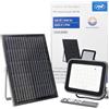 PNI GreenHouse WS50 - Riflettore LED da 50 W, con pannello solare, batteria da 6000 mAh, telecomando, timer e luminosità regolabili, 6500 K, IP65