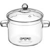 Vaguelly Pentola in Borosilicato 1900ml Pentola Trasparente con Coperchio e Doppie Maniglie per Gas e Induzione per Zuppe Pasta e Ricette Salutari Adatta a Famiglie e Studenti per Inverno