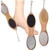 GOZINA Spazzola per lima per piedi, 4 in 1, con spazzola per unghie in legno e pietra pomice, scrub per piedi e lima per piedi, adatta a tutti i tipi di piedi