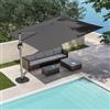 DEGHI Ombrellone da giardino 4x4 m palo laterale telo grigio - Porto Cervo
