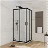 DEGHI Box doccia 70x90 cm in vetro temperato 6 mm trasparente 185h con profilo nero - Young