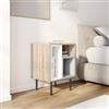 DEGHI Comodino 40x55h cm in legno rovere sonoma e bianco - Prospecta