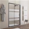 DEGHI Box doccia nicchia 130 cm scorrevole con vetro serigrafato e profilo nero 200h - Skin