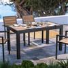 DEGHI Tavolo da giardino allungabile 140/210x77 cm in alluminio antracite con top effetto rovere - Rosaly