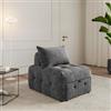 DEGHI Poltrona letto in tessuto a trama sottile grigio con cuscino - Varor