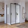 DEGHI Box doccia 80x120 cm scorrevole vetro trasparente e profilo nero opaco 195h - Glide