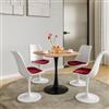 DEGHI Tavolo da pranzo 80x80 cm top effetto rovere e base in metallo nero - Tulipano Square