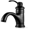 AIMOYO Rubinetto per Bagno Rubinetto per Lavabo retrò Nero con Bocca Bassa, Miscelatore per Bagno Monocomando in Ottone per Bagno, G3/8