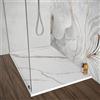 Inbagno Piatto doccia 80x120 cm bianco effetto marmo in resina, spessore 3 cm e scarico con canalina, riducibile su misura ARGO