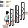 AIOJXHY Ringhiera per Scale Interne a forma di U, Corrimano Laterale da 65-110 cm, Moderna Ringhiera in Ferro con Decorazione a Diamante Balaustra Sicurezza per Corridoio Balcone Soppalco (Nero, 100cm)