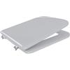 Bricozone Copriwater Sedile WC In Legno MDF Bianco Tavoletta Universale Rapido Montaggio Adatta Per Tutti i WC Standard Portata Massima 150 Kg Facile Da Pulire Cerniere In Ottone 44 × 36 Cm