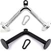 C.P. SPORTS - Maniglia per tricipiti a V, in acciaio massiccio, con moschettone, 8 mm, per tricipiti professionale, in acciaio massiccio, per stazione di potenza, torre di trazione, bodybuilding,